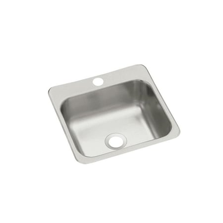Sterling Kitchen Sink, Top, Stainless Steel, 15 in W x 15 in L x 5-1/2 in H B155-1